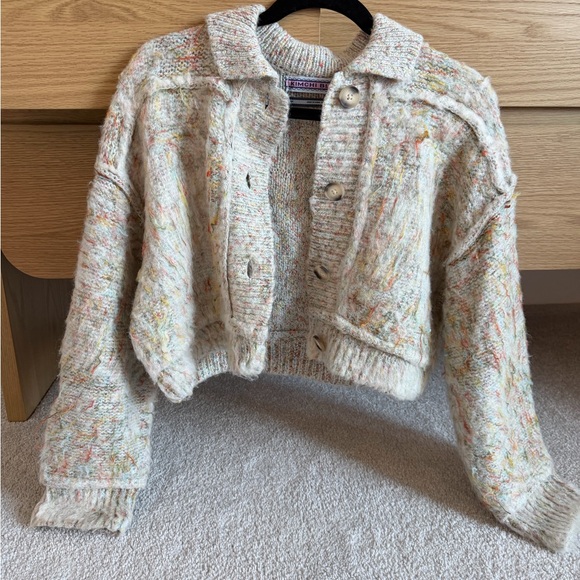 Ralph Lauren Tweed Button Front Cardigan in Gray Multi - Picture 4 of 4